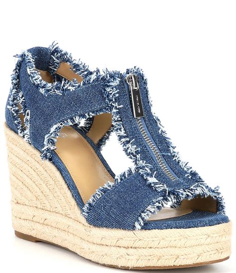 michael kors metallic espadrille wedges|Michael Kors denim wedge sandals.